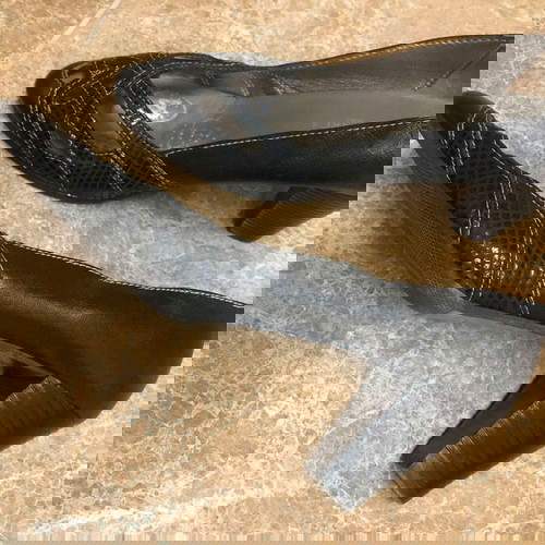 Γόβες Senza Marca μεταχειρισμένες, μαύρες, γνήσιο δέρμα, μέγεθος 38