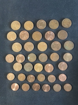 German Euro Coins Used 5, 2, 1 Cent 2002-2019