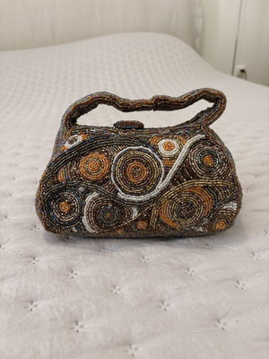 Evening bag with beads like new, colorful