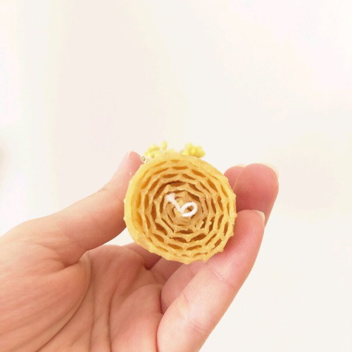 Pair of handmade candles with beeswax and natural decoration new