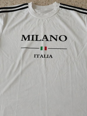 White men's T-shirt Milano Italia size L new