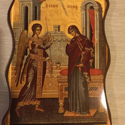 Annunciation of Theotokos icon new, handmade 28x20 cm