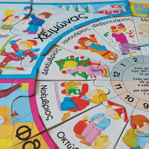 Desyllas educational puzzle used with months, seasons and days
