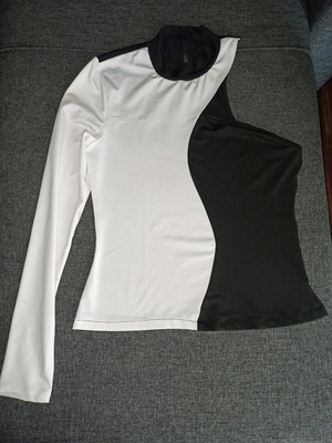 Black and white one-shoulder top refurbished, size L