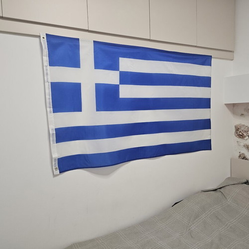 Ελληνική σημαία πολυεστερική νάιλον με κρίκους 150x90cm καινούργια