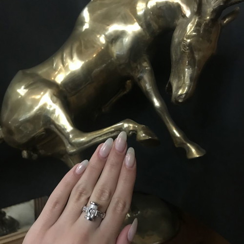 18k ring with pearl handmade from gold