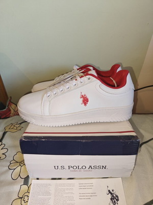 U.S. Polo Assn. sneakers new with tags, white and red, size 39