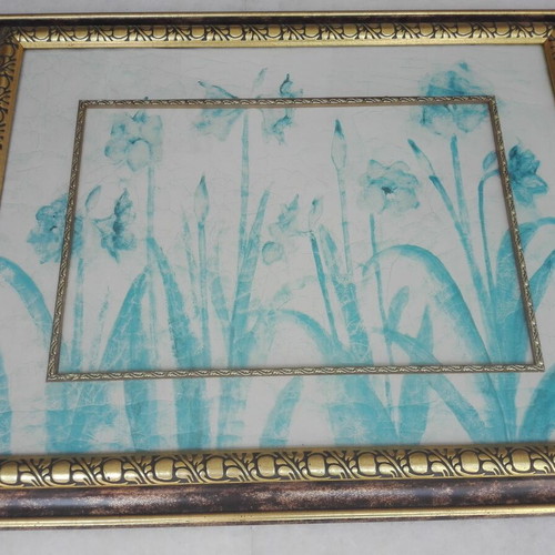 Cheri Blum botanical painting used with vintage frame