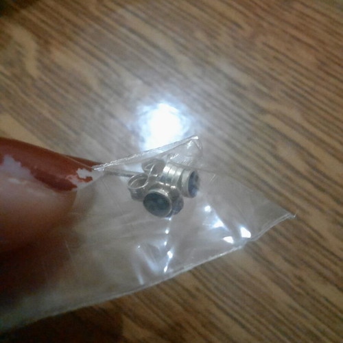 Vintage 925 silver Ying Yan stud earrings new