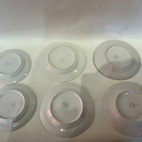 Set of 6 vintage porcelain plates used, Soviet origin, 17cm/15cm