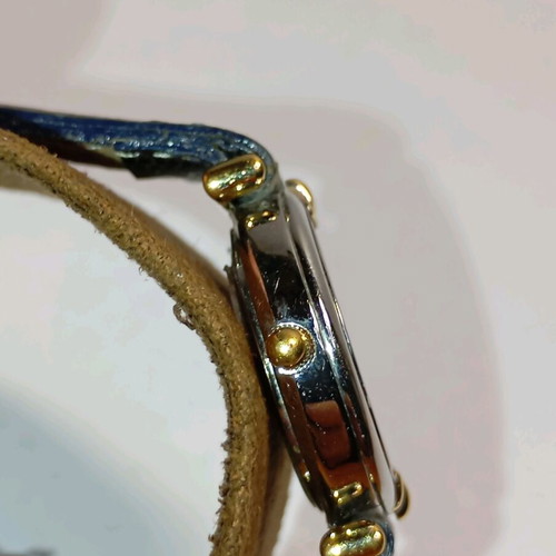 Vintage Dugena wristwatch women's used with leather strap and date