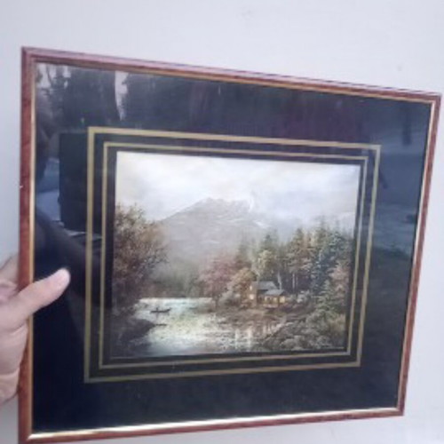 Nicky Boehme holographic frame, 41x36 cm, color changing