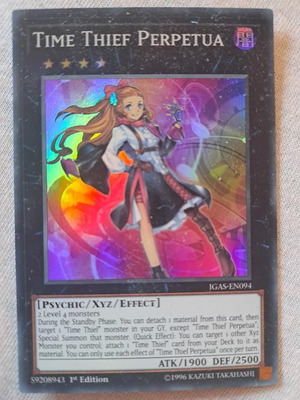 YuGiOh Card IGAS-EN094 Time Thief Perpetua Super Rare 1st Edition Mint