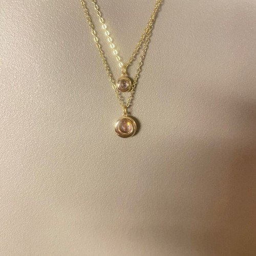 Loisir double necklace, gold and purple