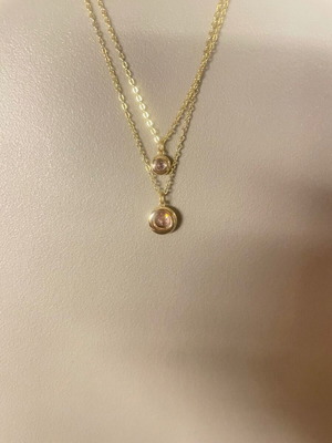 Loisir double necklace, gold and purple