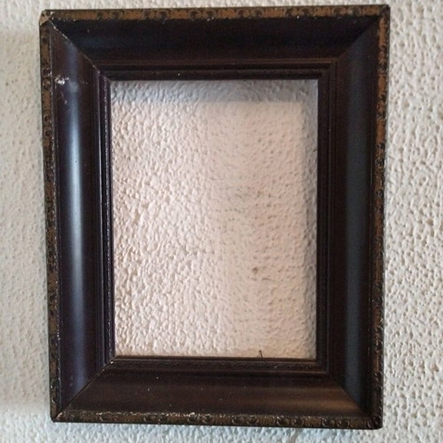 Set of 2 Vintage Wooden Frames, dark brown embossed, no glass