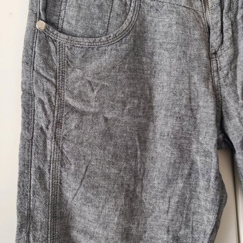 Men's linen summer bermuda shorts like new, gray, size 34