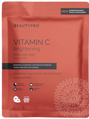 BeautyPro Vitamin-C facial sheet mask new, brightening