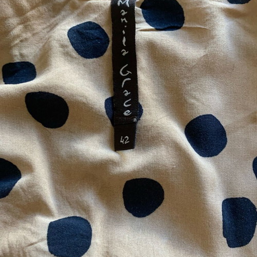 Polka dot top like new, beige size small