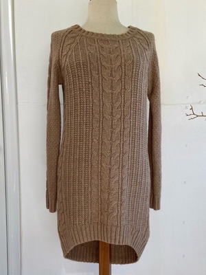 Women's knitted dress like new, beige, size L