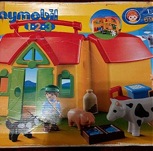 Playmobil 123 στάβλος, παιδική χαρά, λεωφορείο