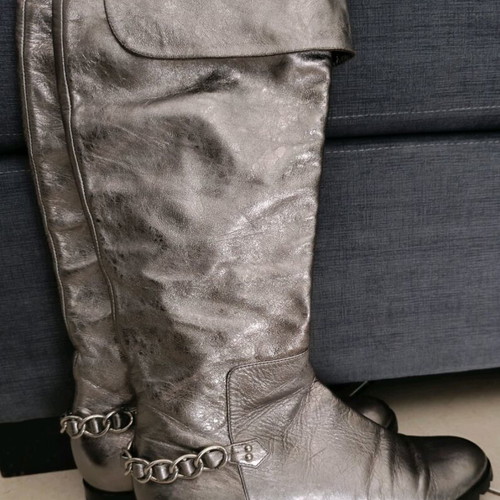 Casadei boots used, silver, size 38-39