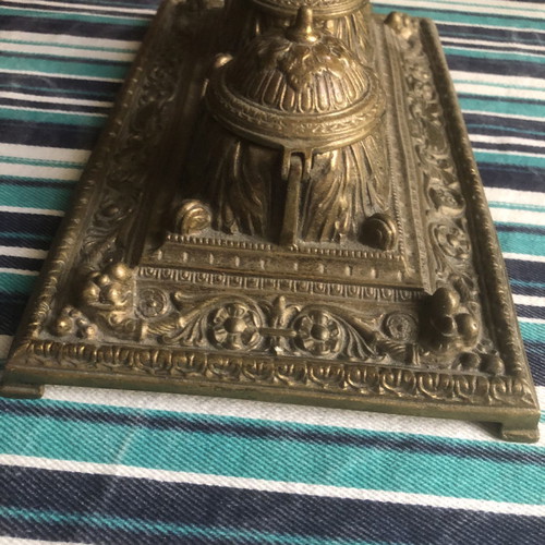 Brass inkwell used (massif bronze) vintage