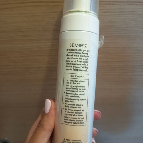 St. Moriz self tanning mousse used