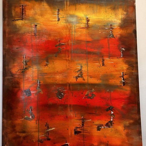 Handmade painting inspired by dirty realism (Bouskovski) 1.20m x 1.00m new