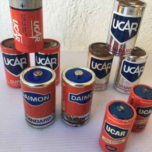Old batteries as seen
