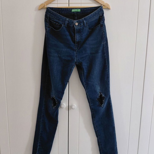 Benetton women's skinny denim pants like new, blue, size S