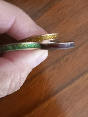 Ring set with smalto and 4yunde, three pieces with different combinations