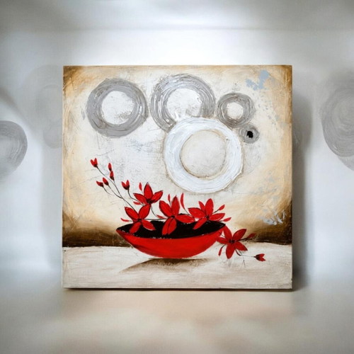Relief decorative painting 80x80 cm on canvas