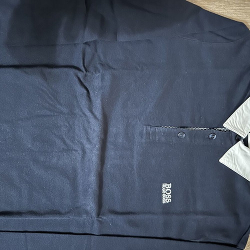 Boss long sleeve kids shirt size 16, blue
