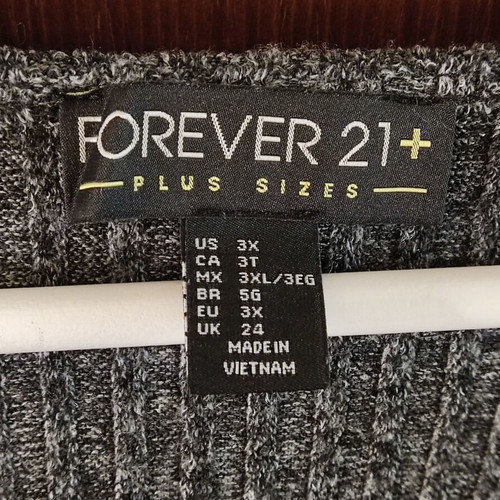 Forever 21+ knitted sweater with lace-up detail, like new, plus size