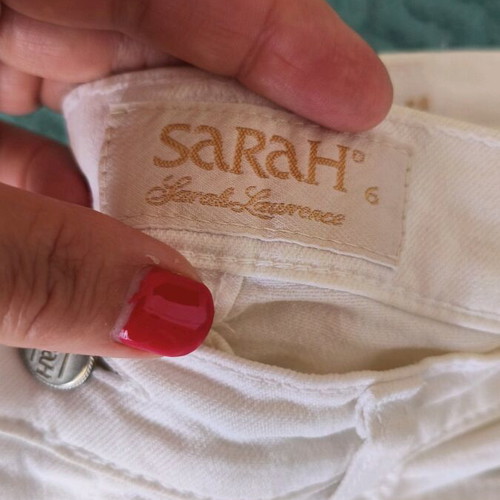 Sarah Lawrence white denim pants women like new