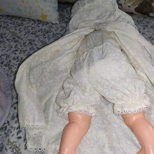 Vintage doll 48cm used with mechanism on back