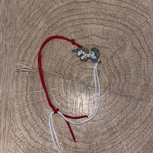 Handmade Martaki with Unicorn like new, white and red