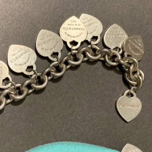 Tiffany & Co Return to Tiffany Heart Charm Bracelet 925 Silver used