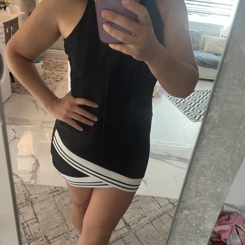 Venus Victoria women's sport dress with hood and white trims, like new, size S/M, black