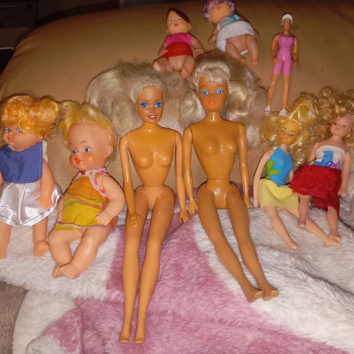 Retro dolls and babies used, lot from 80s and 90s