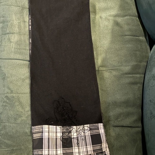 Double-sided scarf new, black and white checkered