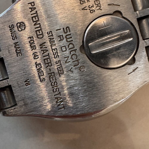 Swatch Irony Chrono Blustery watch used, model YCS438G, blue silver