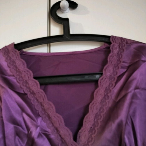 Women's satin blouse purple like new, size L
