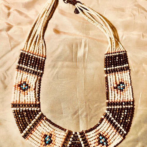 Boho Statement Necklace with Beads, like new