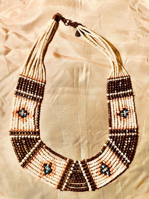 Boho Statement Necklace with Beads, like new