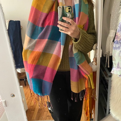 Silk scarf like new, multicolored
