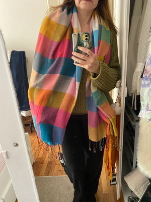 Silk scarf like new, multicolored