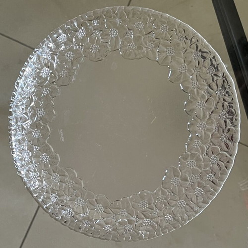 Thomas Germany vintage glass plate with floral design 22cm like new