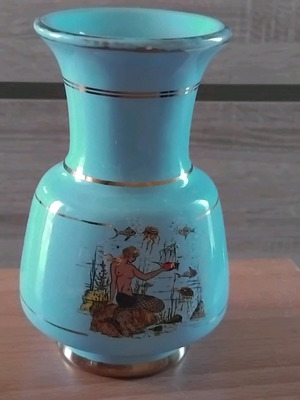 Vintage Spathas Keramik ceramic vase used with 24K gold